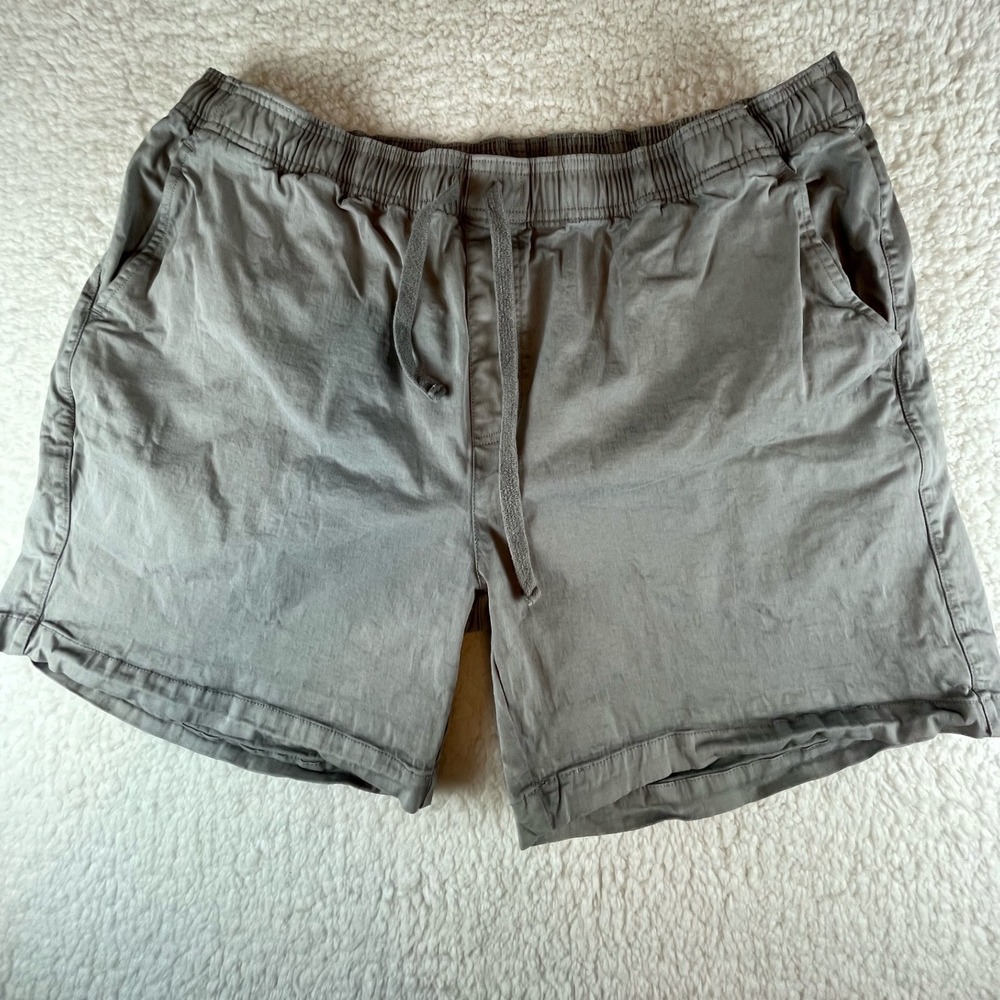 Simply Southern Mens XL Grey Elastic Waist Drawstring Casual Shorts Cotton Blend
